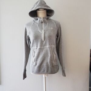 The North Face Crescent Half Zip Hoodie Womens Size Small Grey White